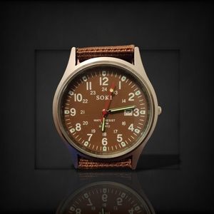 Soki Mens Brown Wrist Watch ⌚